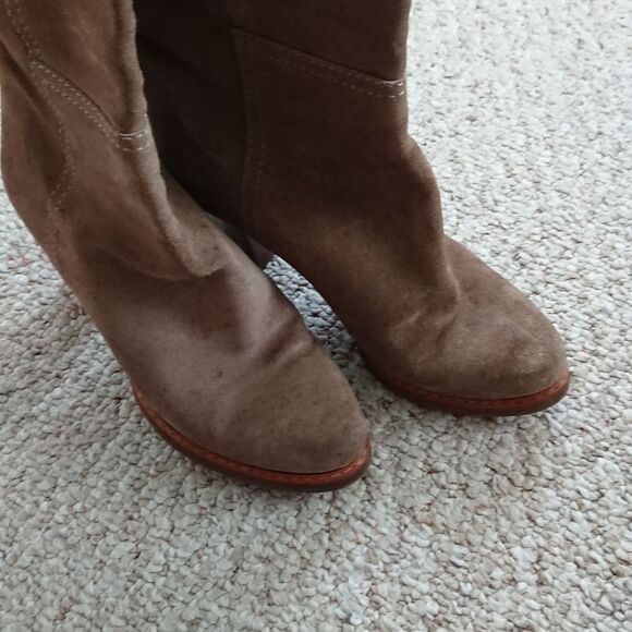 Jil Sander light brown Suede Knee high boots size 36.5 - Picture 3 of 11